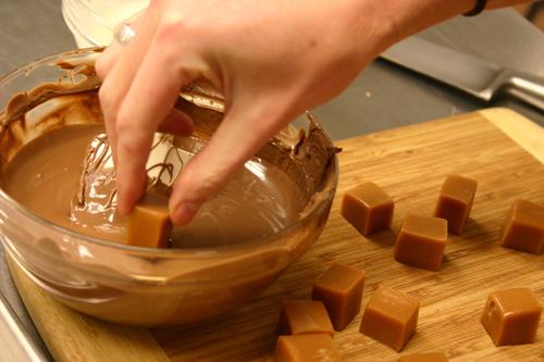 Homemade Chocolate Dipped Caramels 