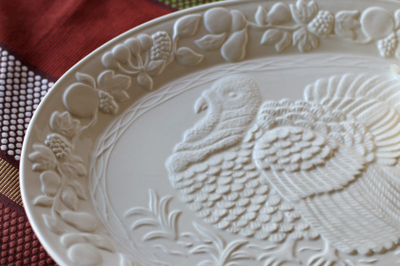 Turkey Platter for Thanksgiving Dining Table Decor