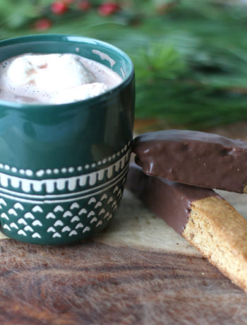 Edible gift ideas: Chocolate dipped gingerbread biscotti