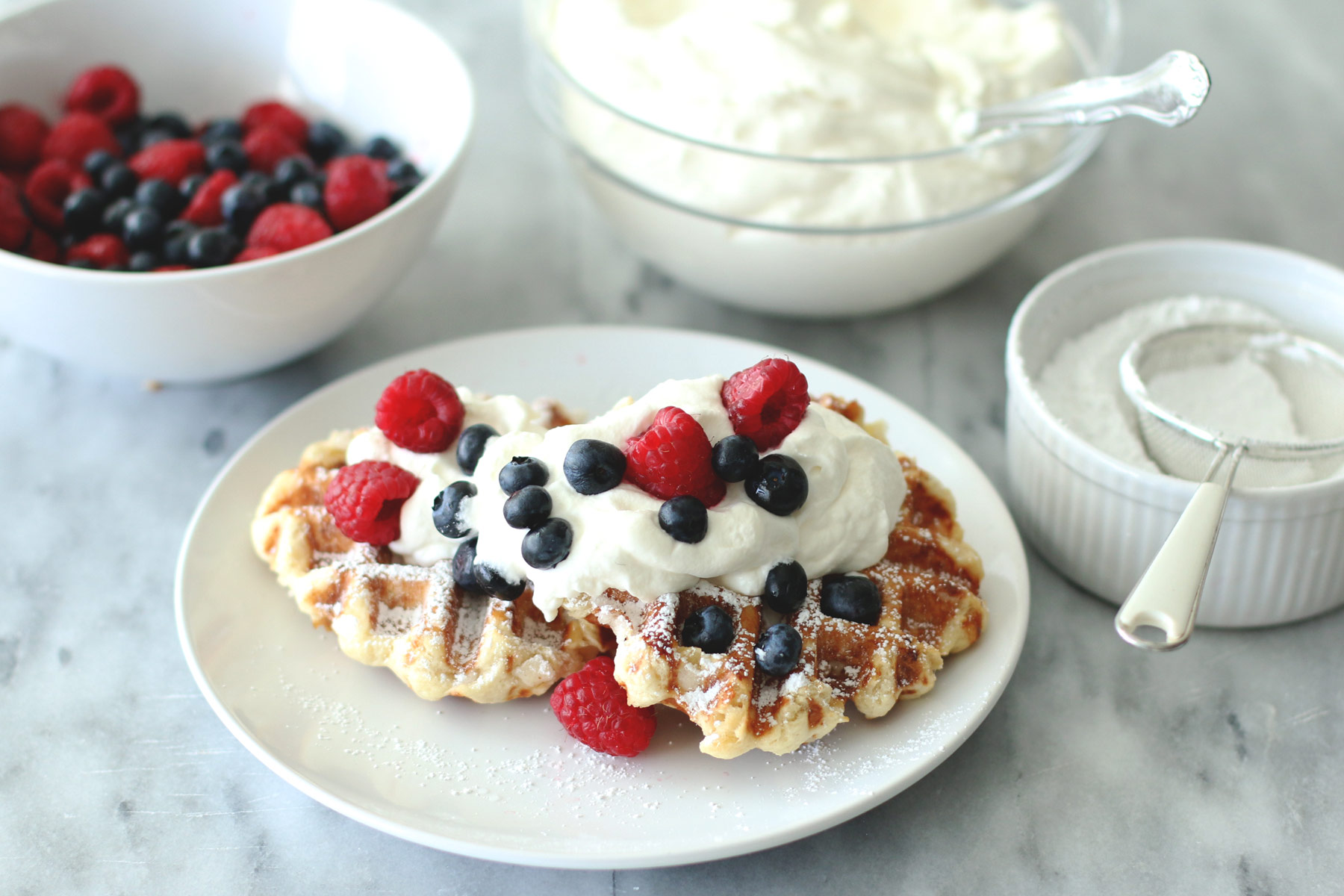 Belgian Waffles for Mother's Day Brunch