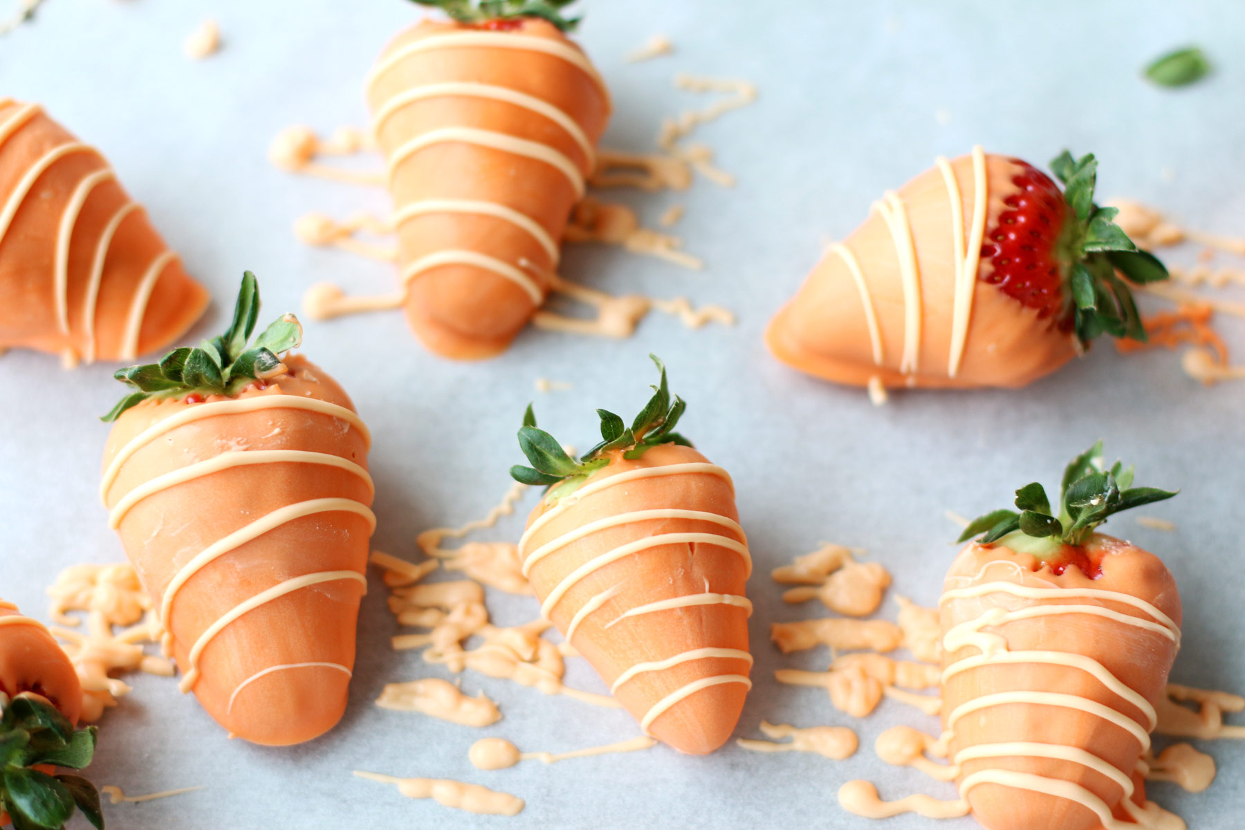 Drizzled Chocolate Carrot Strawberries