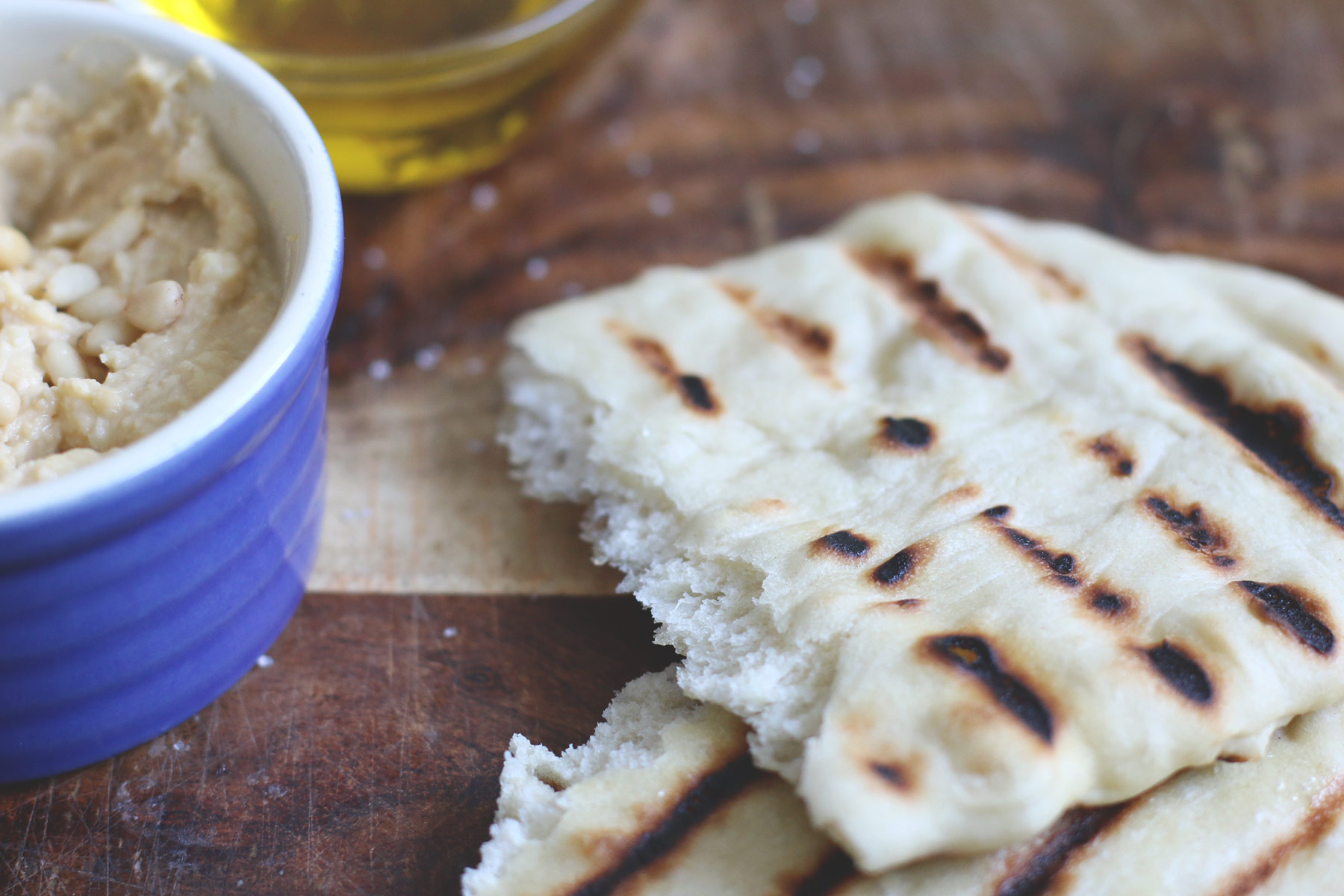 Homemade grilled flatbread