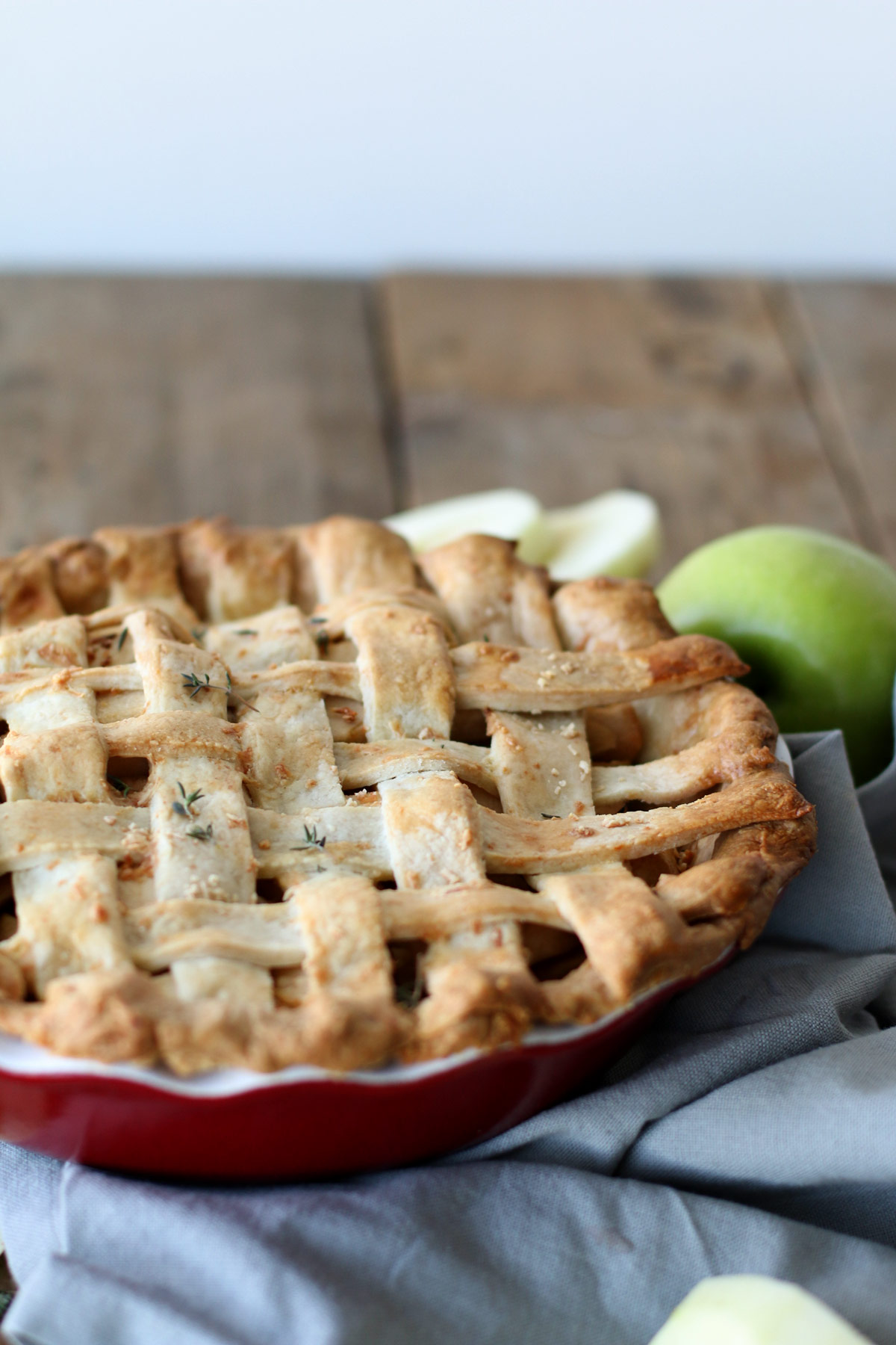 Cheddar and Thyme Apple Pie