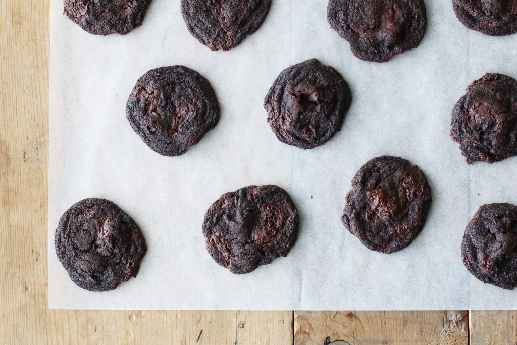 Dark Chocolate Cookies with Sour Cherries