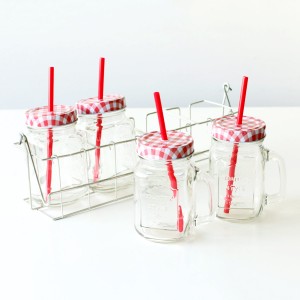 RED-CHECK-MASON-JAR---SET-OF-4--