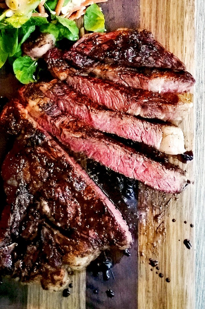 Grilled Rib Eye Steaks with Balsamic Red Wine Glaze