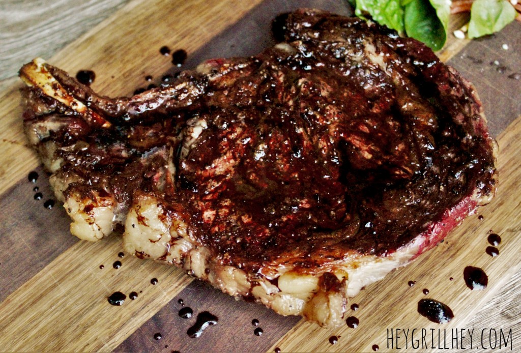 Grilled Rib Eye Steaks with Balsamic Red Wine Glaze