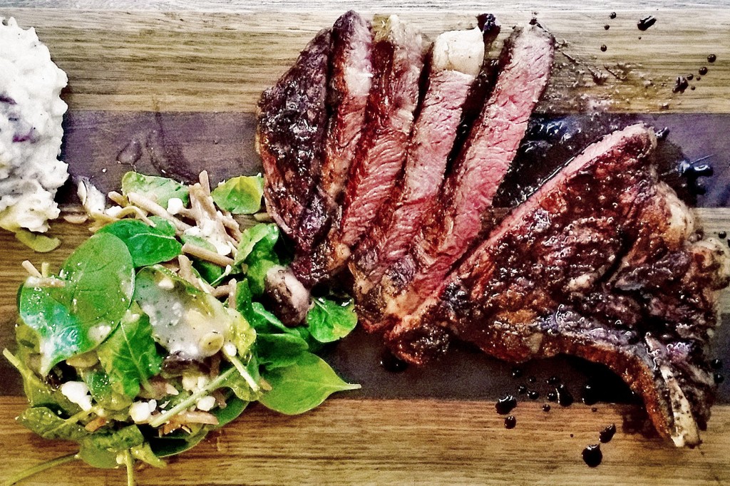 Grilled Rib Eye Steaks with Balsamic Red Wine Glaze