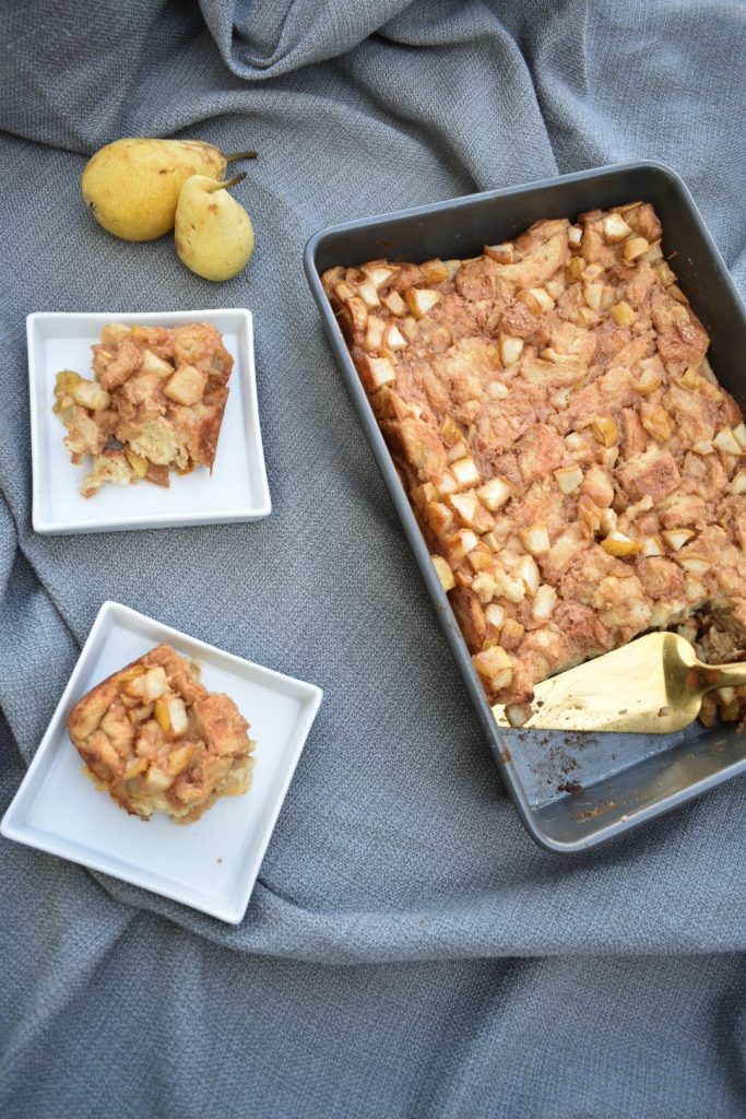 whole pan and served plates