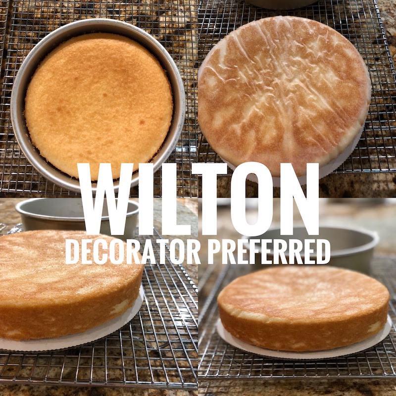 Cake baked in the Wilton Decorator Preferred cake pan for the Cake Pan Showdown. 