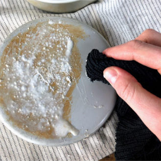 bar keepers friend scrubbed with a towel