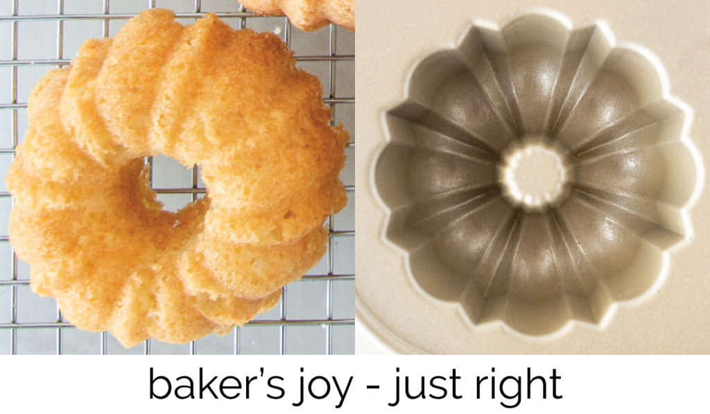 Before and after bundt cake baking