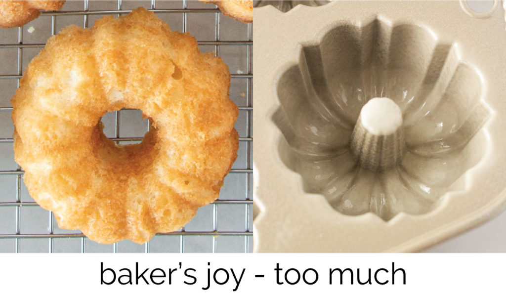 mini bundt cake after baking