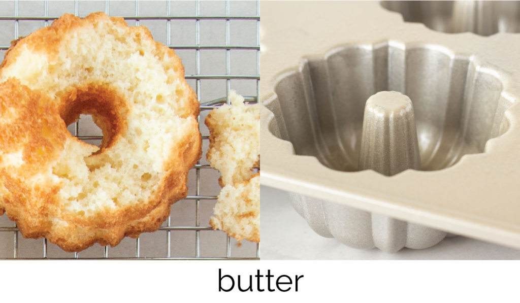 some of the cake is stuck in the buttered bundt pan 