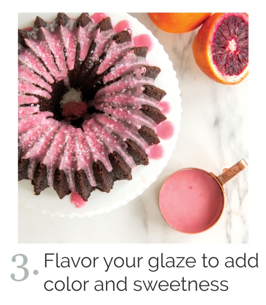 dress up your bundt cake with a flavored glaze.