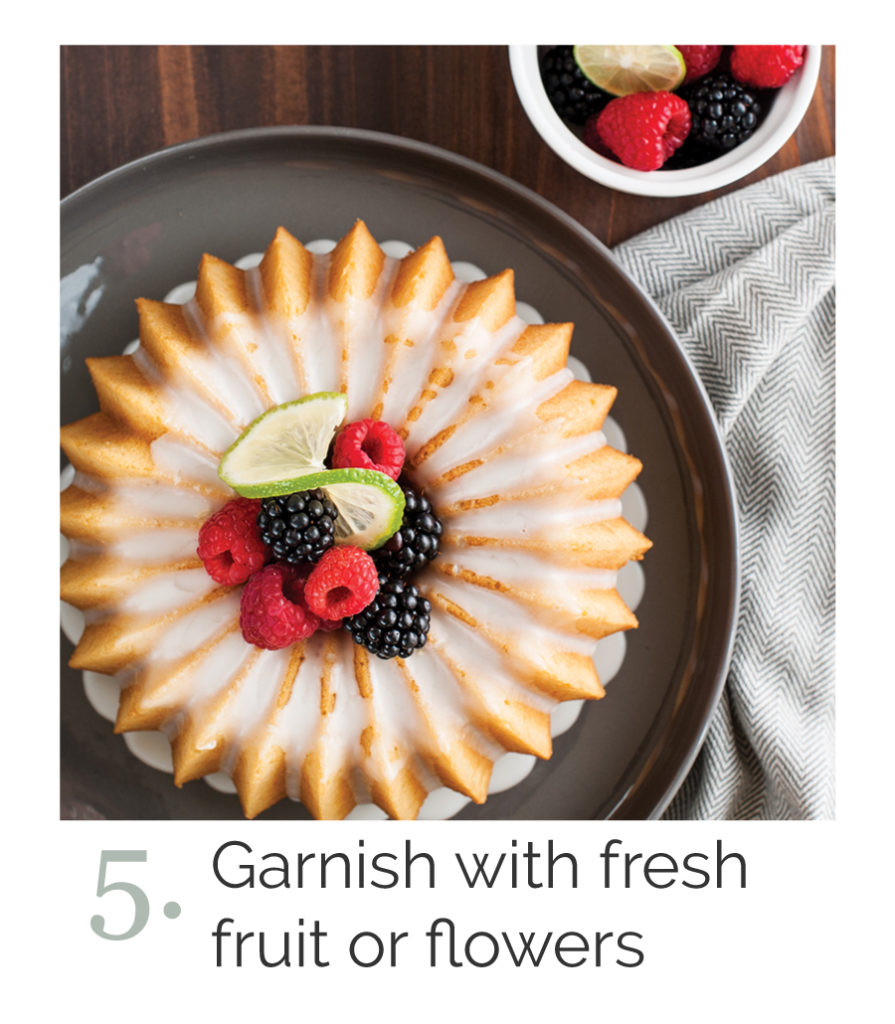 garnish your bundt cake with fresh fruit