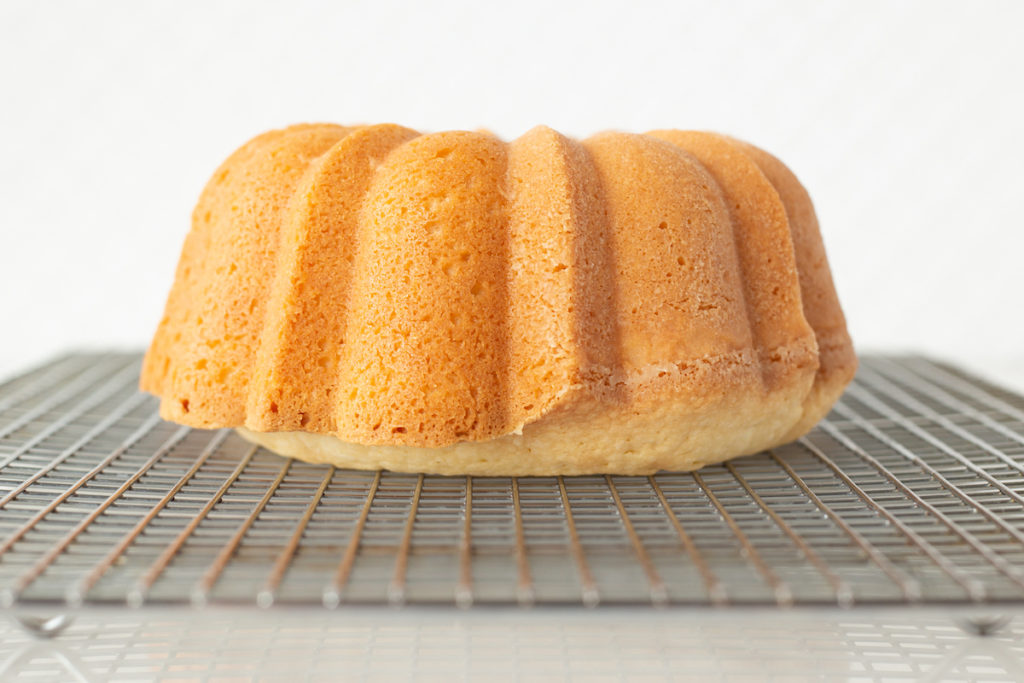 Side profile of a bundt cake