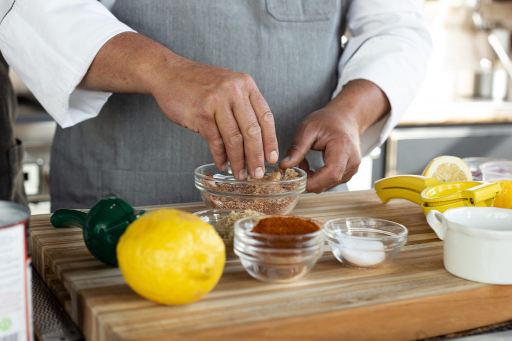 Chef Todd making Sweet BBQ Rub