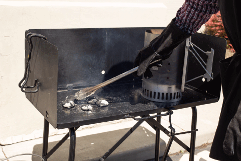 preparing Dutch oven