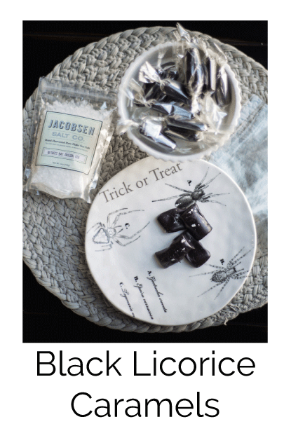 Black licorice caramels