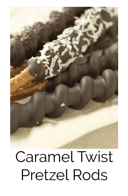 Caramel twist pretzel rods how-to