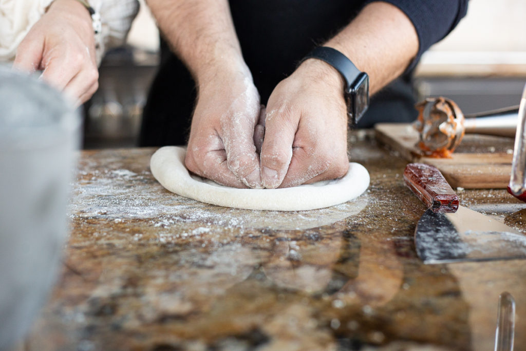 Creating the pizza crust