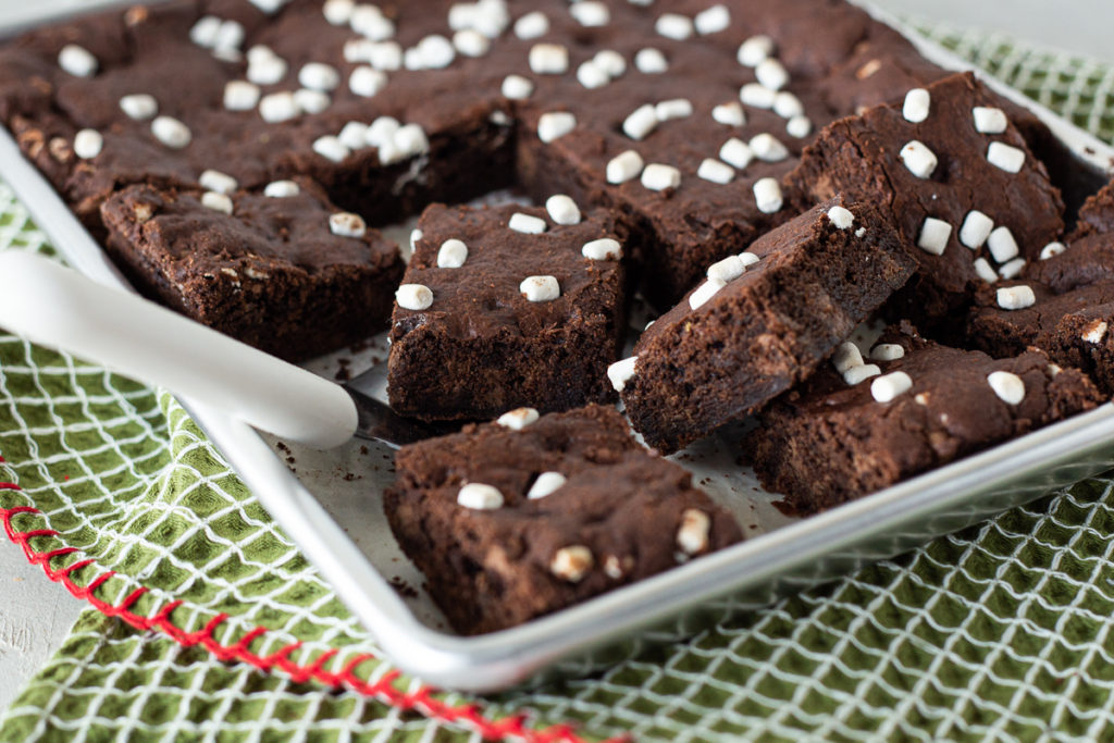 Hot chocolate cookie bars in pan