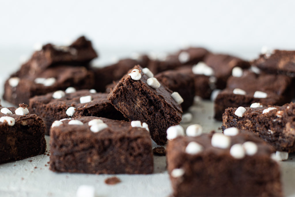 Close-up of hot chocolate cookie bars