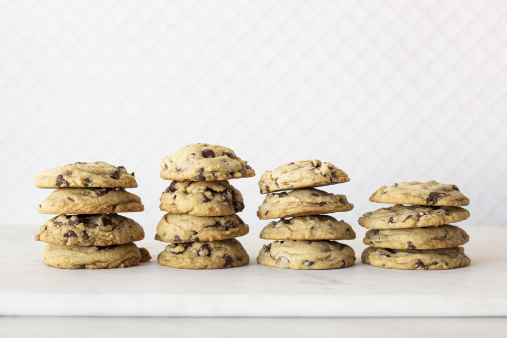 All four cookies stacked 