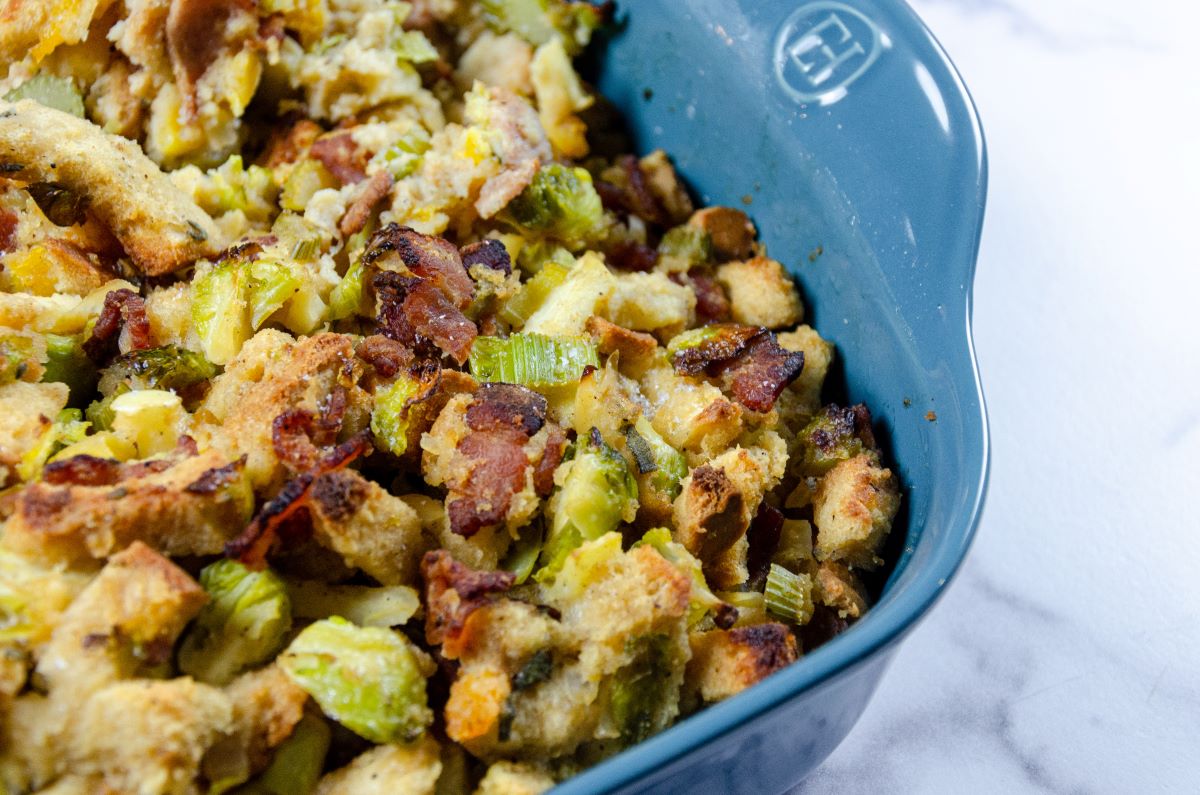 apple bacon brussels sprouts stuffing