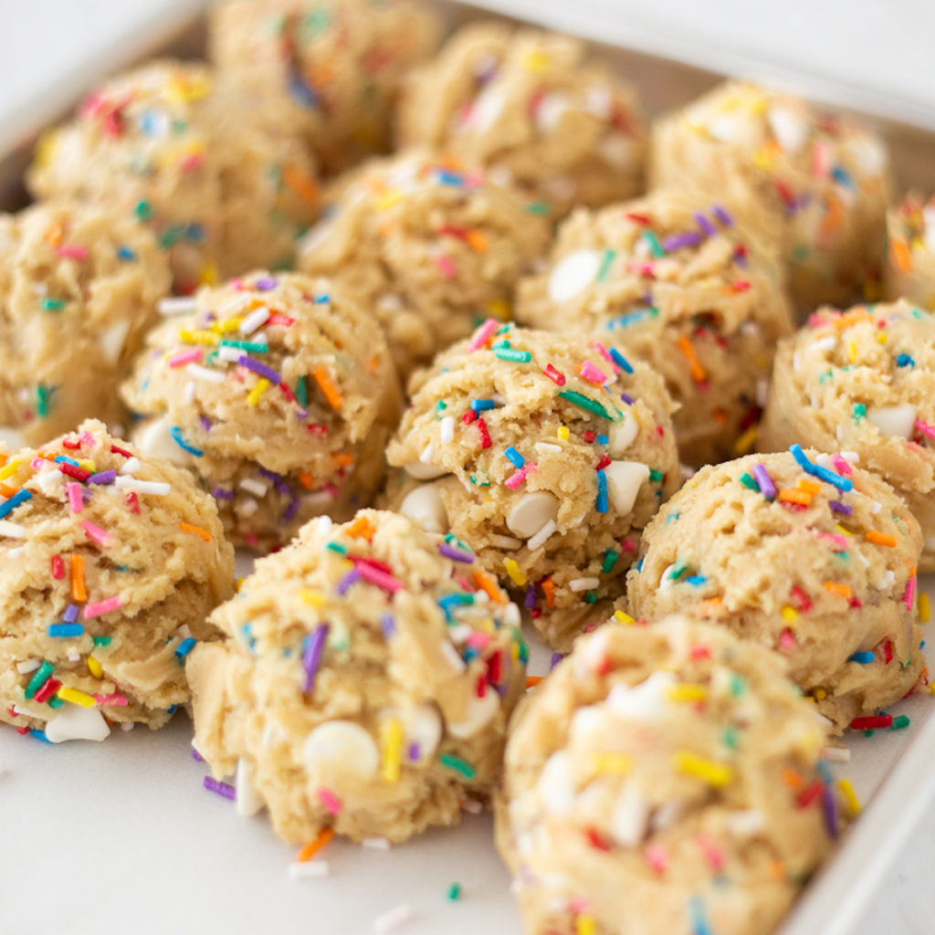 raw party cookie dough balls
