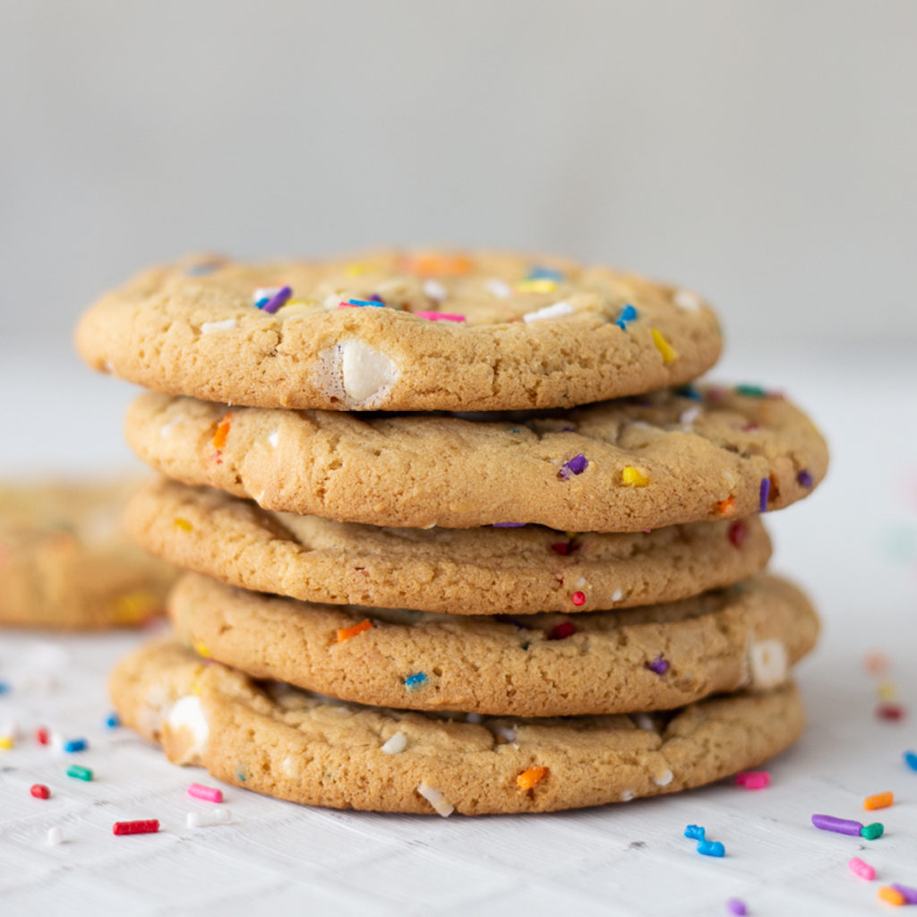 stack of baked party cookies