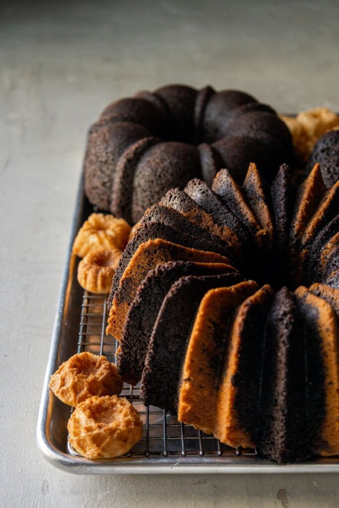 two tone Bundt cake