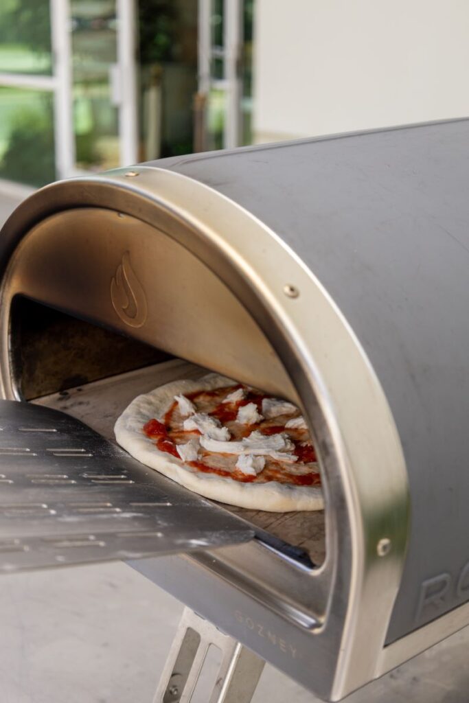 cooking homemade pizza