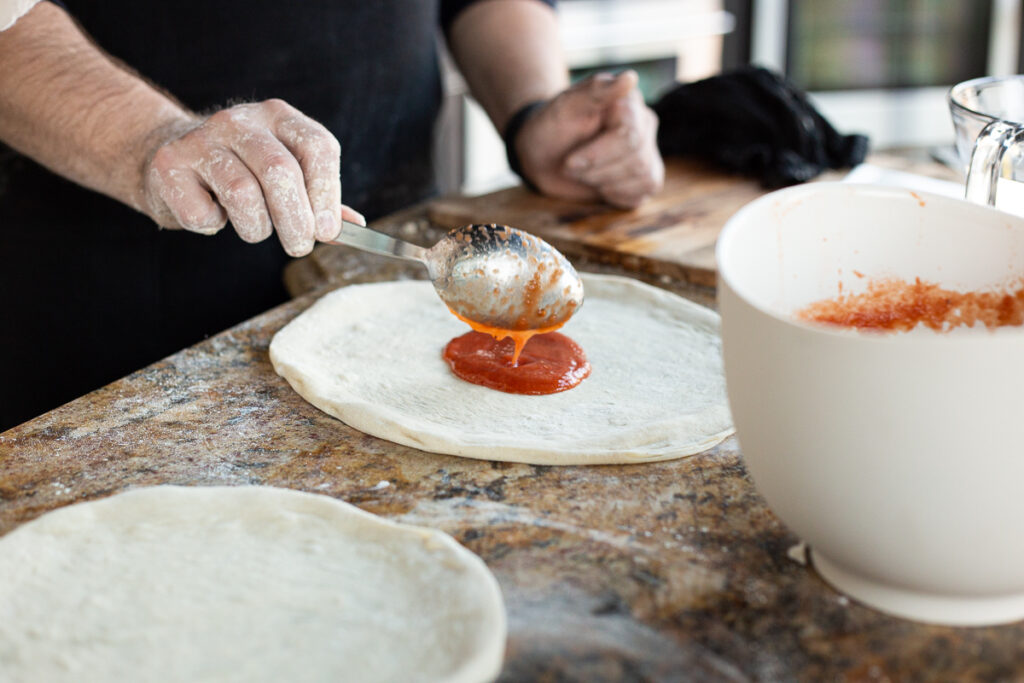 making pizza at home