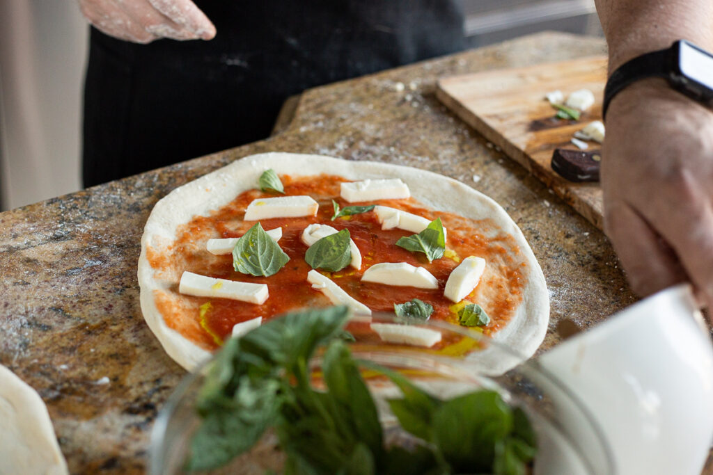 Neapolitan pizza making