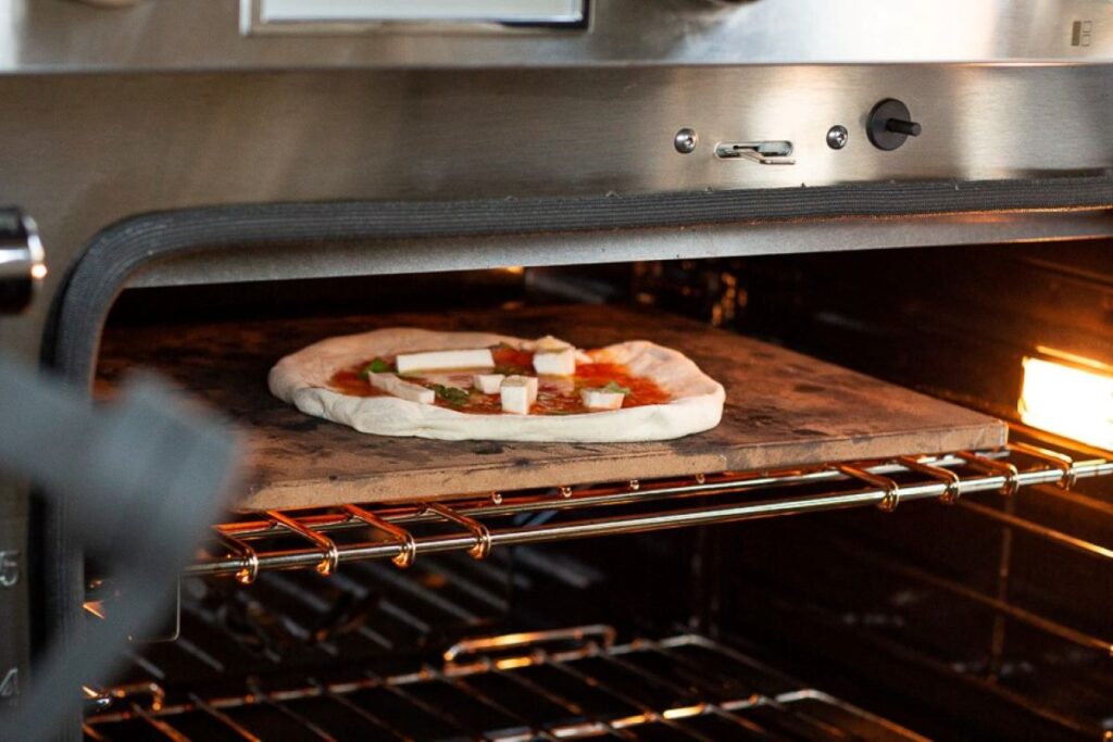 pizza stone in the oven