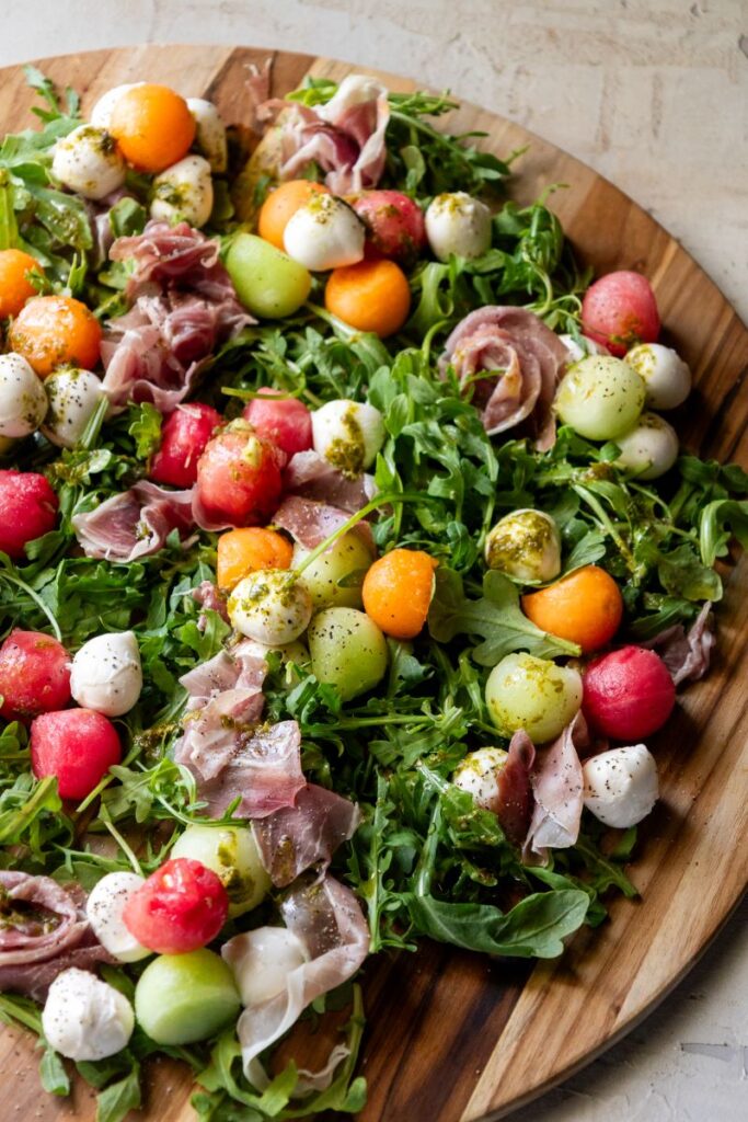 watermelon salad with mint basil