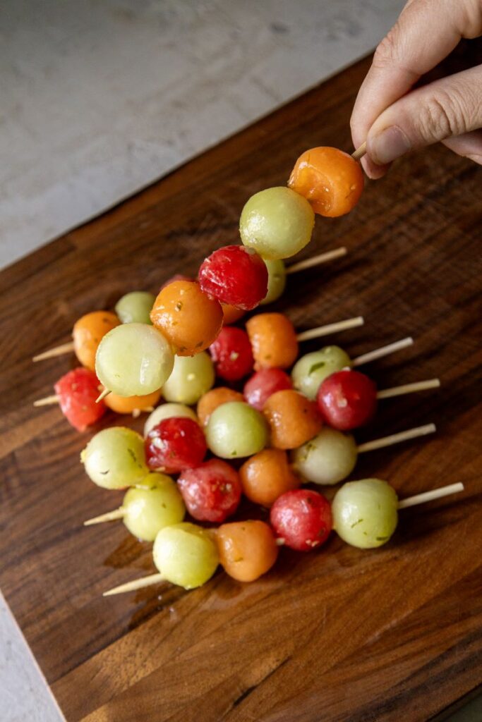 melon skewers appetizer