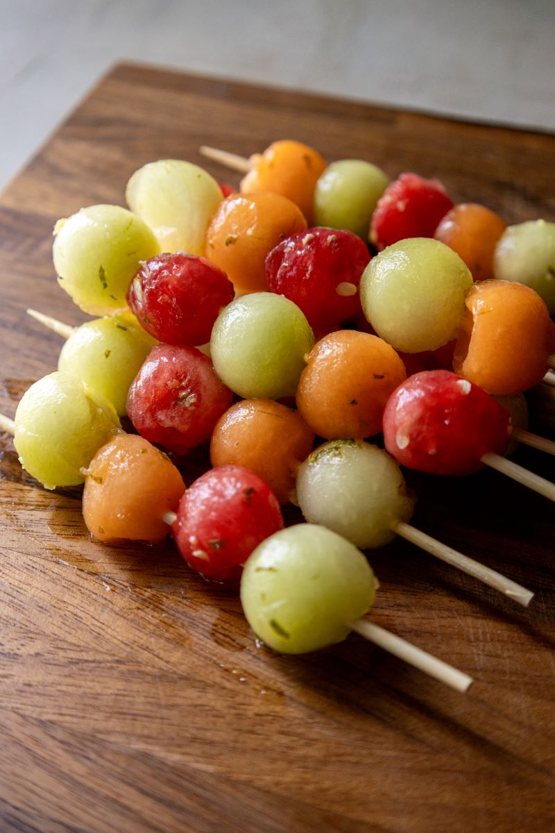 marinated melon appetizer skewers