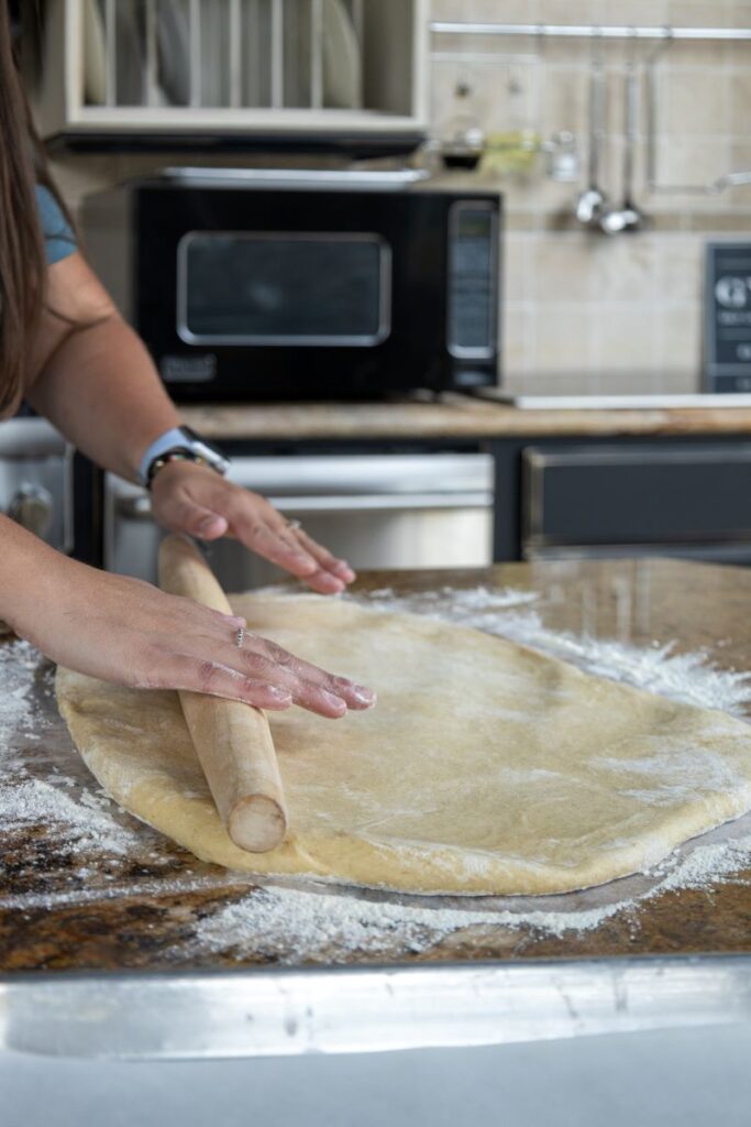 rolling donut dough