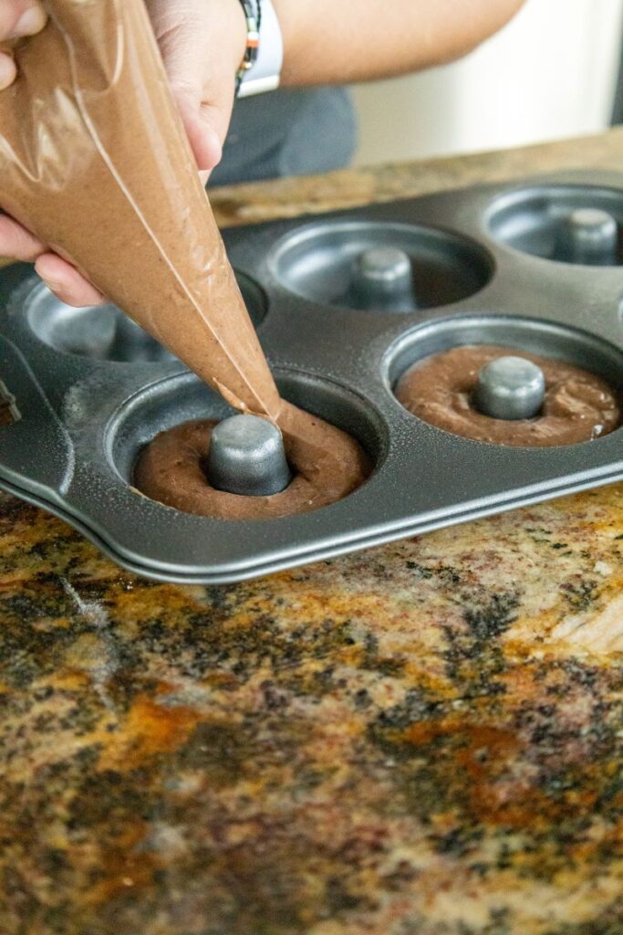 baked chocolate cake donuts