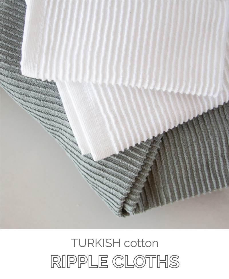 gray and white ripple towels