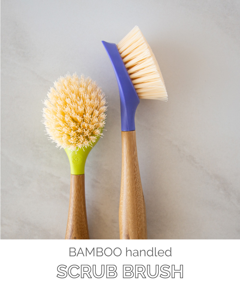Bamboo handled scrub brush