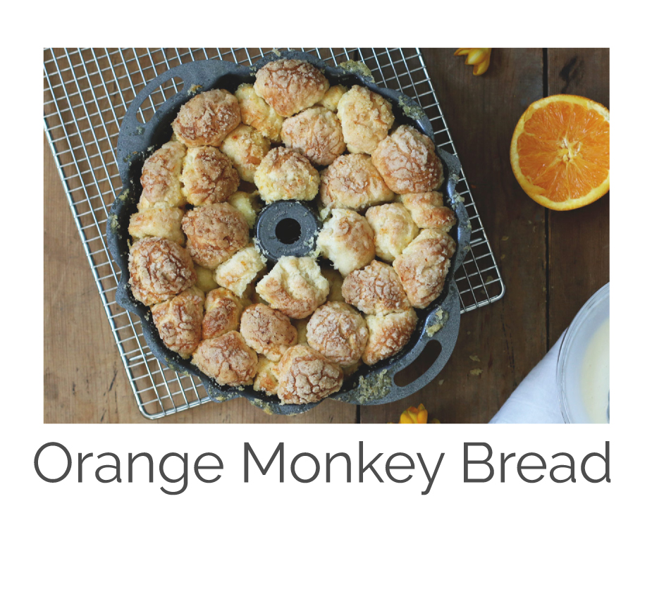 orange monkey bread made in a bundt pan