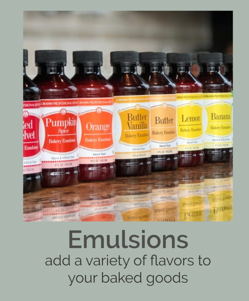 row of bakery emulsions